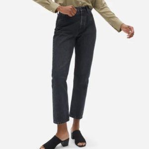 EVERLANE '90S CHEEKY JEAN ANKLE black wash 100% ORGANIC COTTON HIGH RISE sz 31